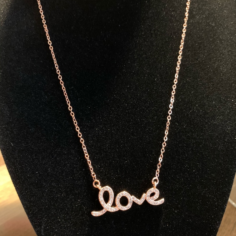 Cursive love necklace